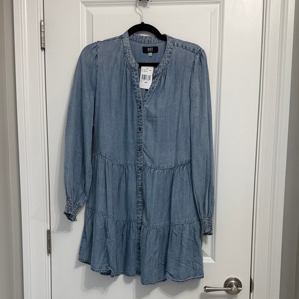 Kut from the Kloth Chambray Tiered  Dress